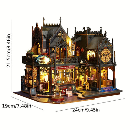 3D Wooden Book Nook | LED-Lit Miniature Bookend Scene