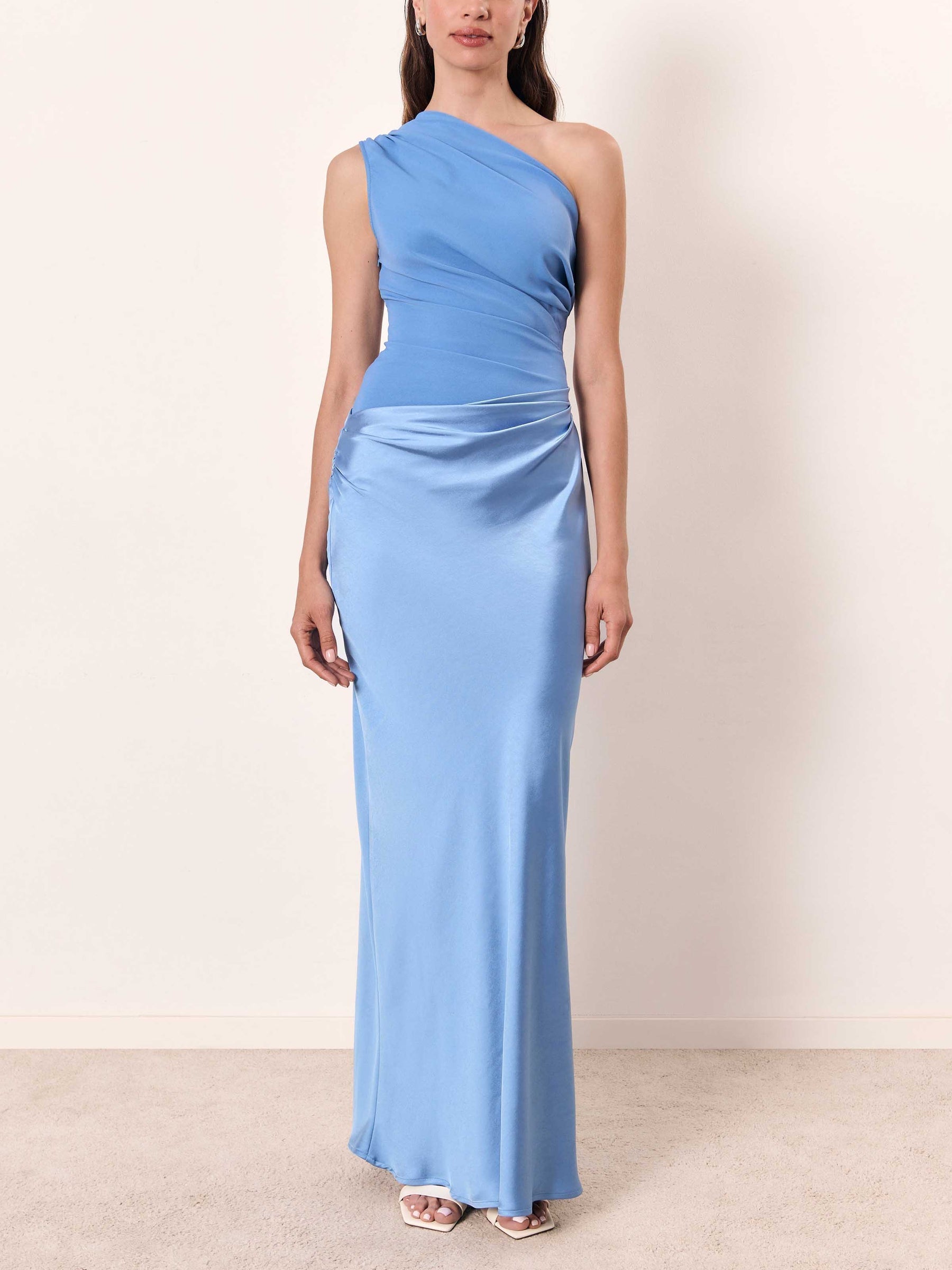 Anita™ | Robe de soirée maxi plissée à une épaule raffinée