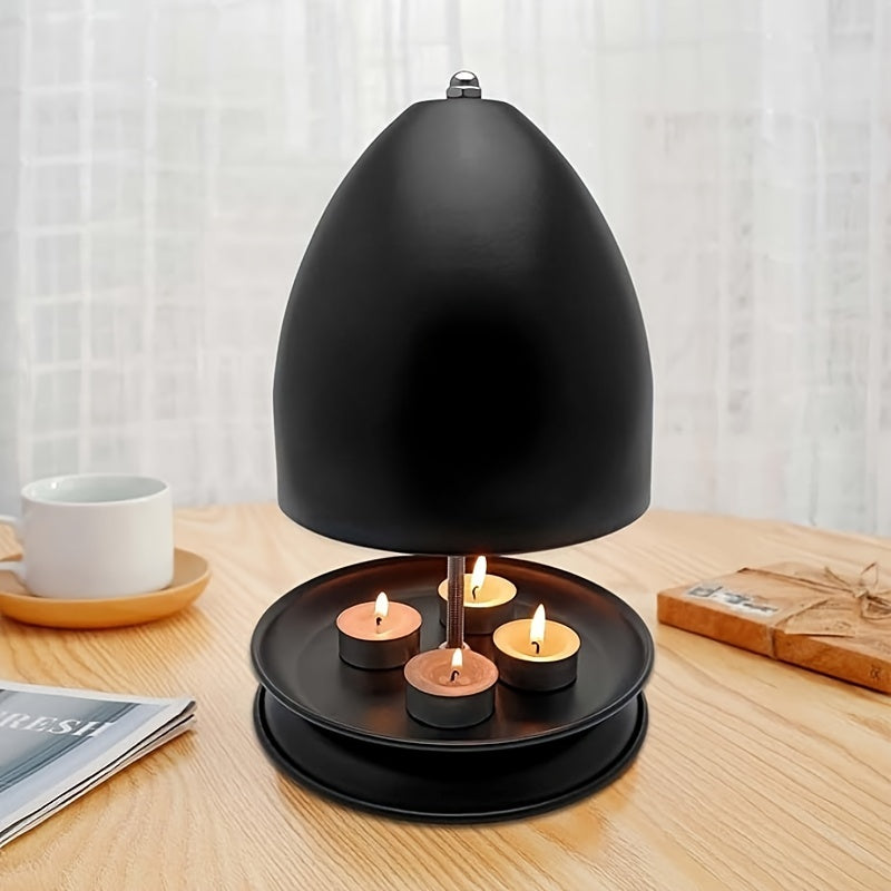 Schwarzes Teelicht-Kerzenwärmer-Kit mit Handwärmer & Halter - Flameless Heating für Zuhause & Garten