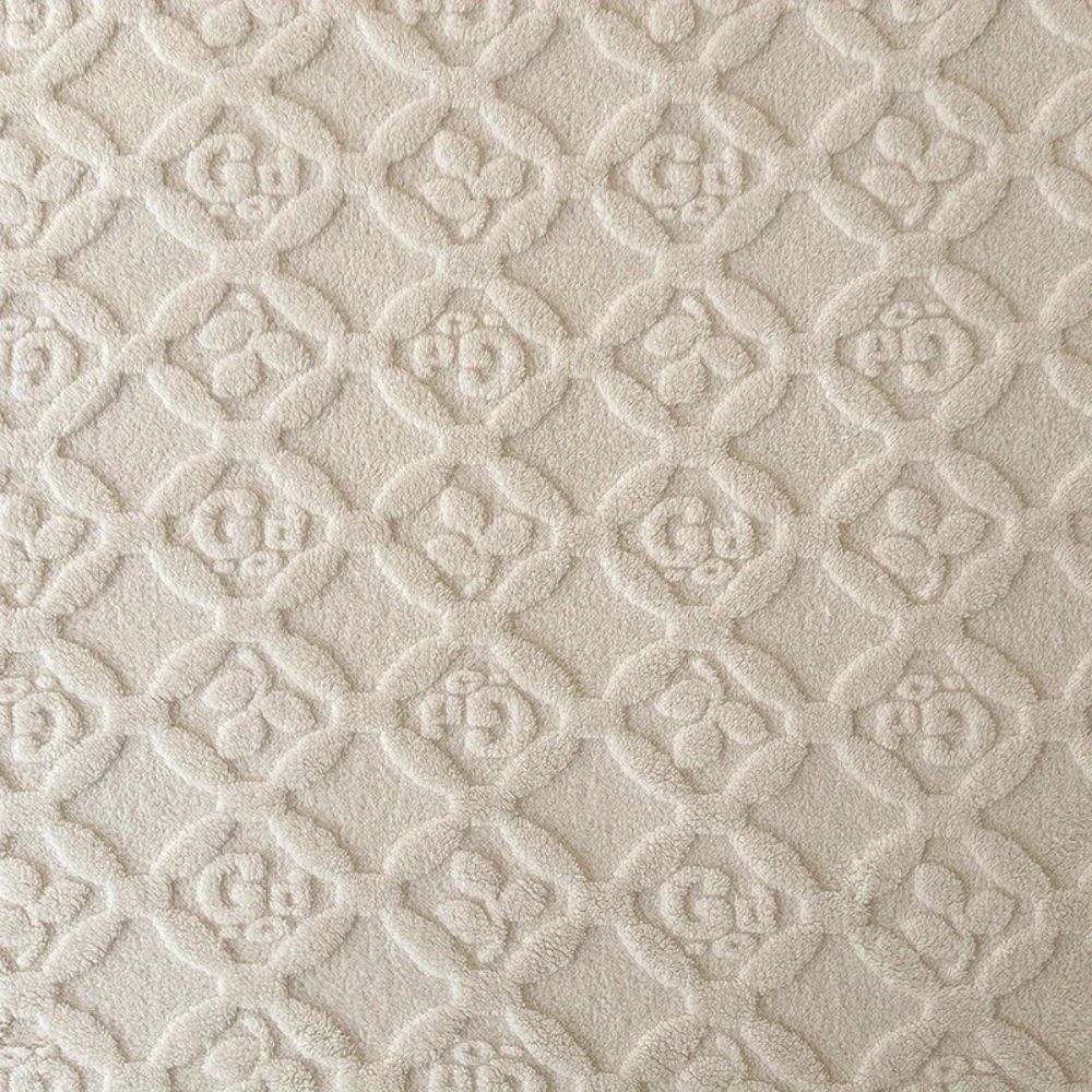 Couverture polaire brodée feuille douillette pour chaleur et confort hivernal