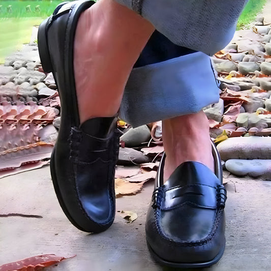 Women's Vintage Slip-On Low-Heel PU Leather Loafers