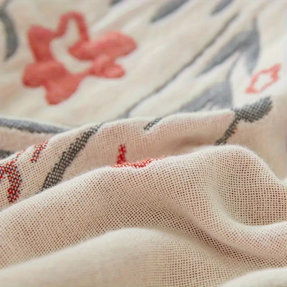 Reversible Floral Throw Blanket - Versailles Style Cozy Decor