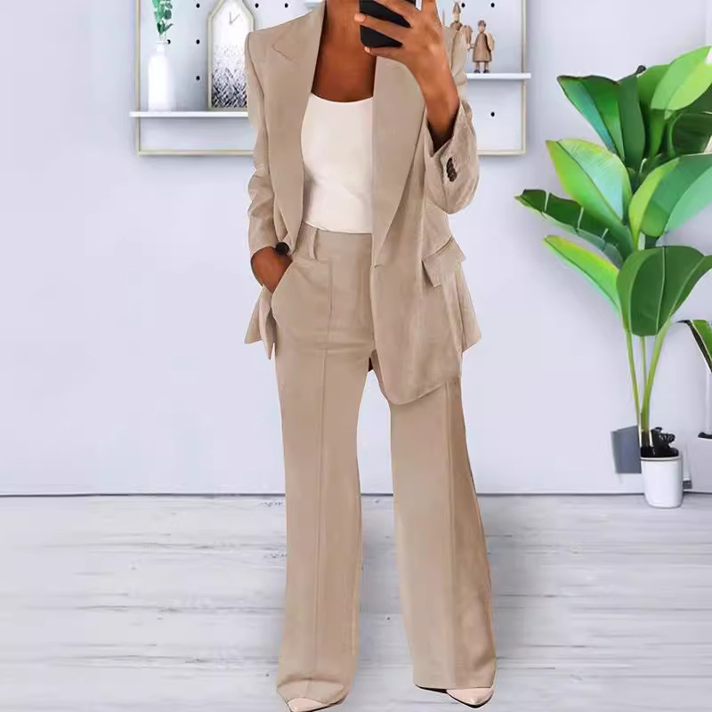 Ein-Knopf Blazer Hosenanzug Set