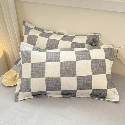 Chateau Checkered Bedding Set - 3 Piece Comforter & Pillowcase Set
