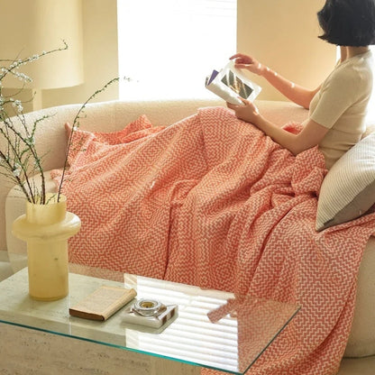 Soft Cotton Throw Blanket for Cozy Home Decor & Warmth