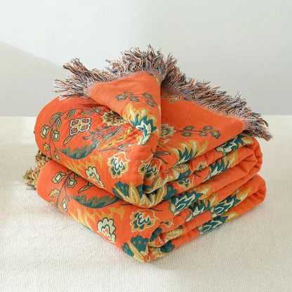 Cozy Marigold Reversible Throw Blanket for Home Decor & Comfort