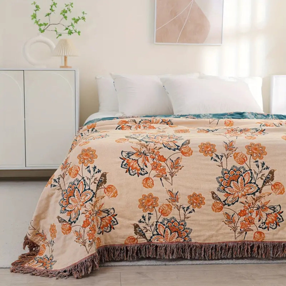 Cozy Boho Rustic Throw Blanket for Home Decor and Warmth