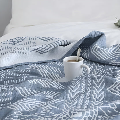Reversible Minimalist Coverlet for Cozy Bedding - Zen Path Design