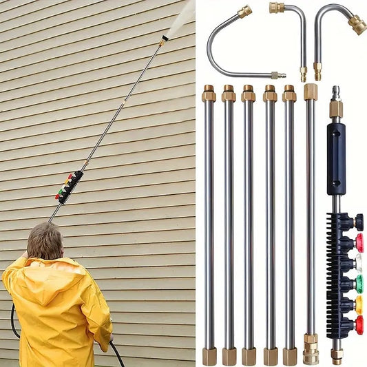 4000 PSI Telescoping Elevated Pressure Washer Wand Set for Gutter & Roof Drainage & Walls Cleaning