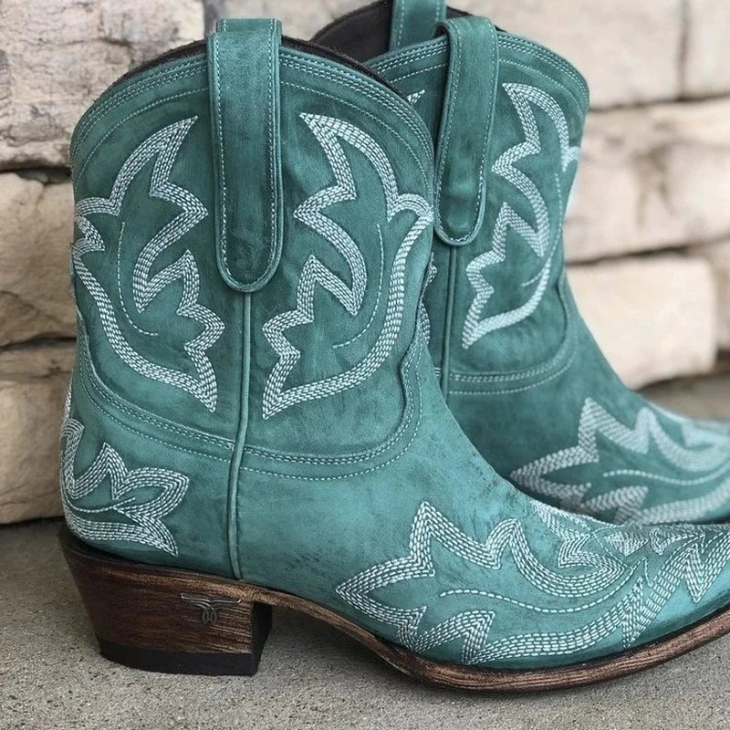 Zeitgenössische Westernmode Bestickte Knöchel Cowboy Stiefel für Frauen