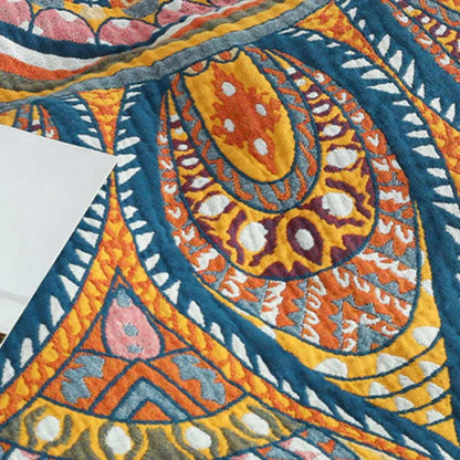 Reversible Golden Lotus Plush Throw Blanket for Cozy Comfort