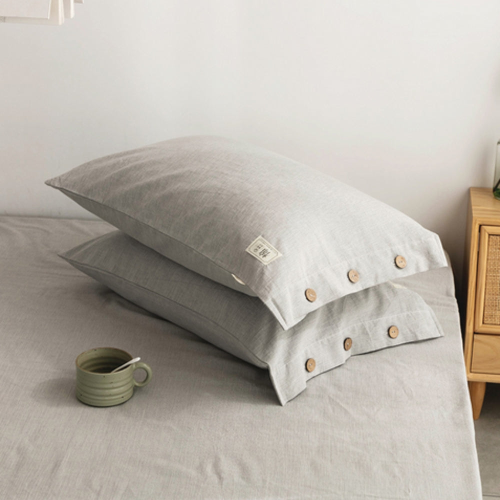 Soft Cotton Pillowcases Set of 2 - Twin Size Bed Pillow Covers