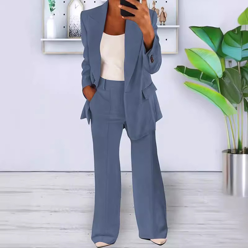 Ein-Knopf Blazer Hosenanzug Set