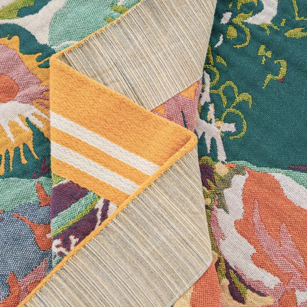 Plaid en coton floral Sienne douillet pour la décoration intérieure et le confort