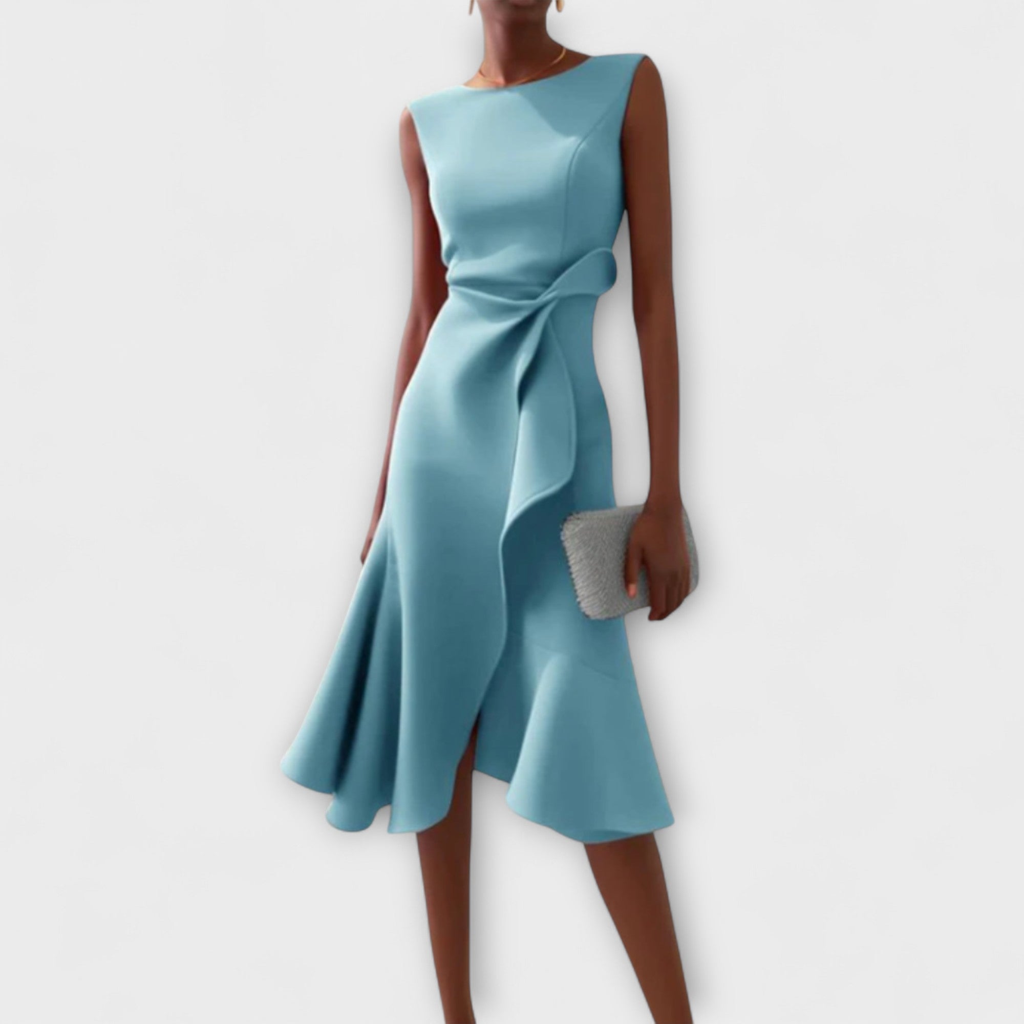 Sheila™ | Drapiertes Asymmetrisches Midi Kleid