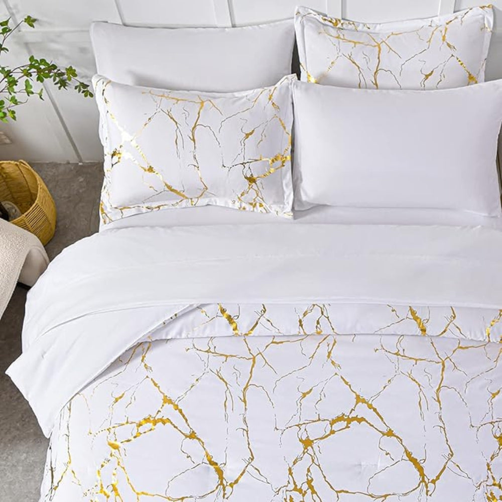 Luxuriöses Marmor-Duvetbezug-Set - Weiches Bettwäsche-Set für stilvolle Schlafzimmer