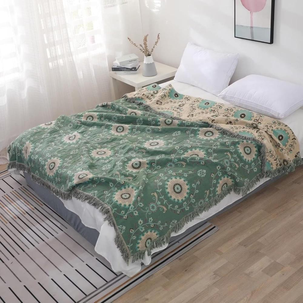 Reversible Retro Mandala Throw Blanket for Cozy Home Decor