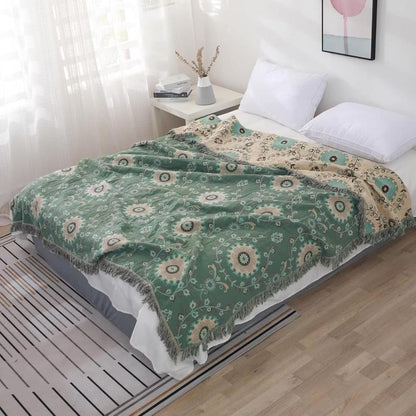 Reversible Retro Mandala Throw Blanket for Cozy Home Decor