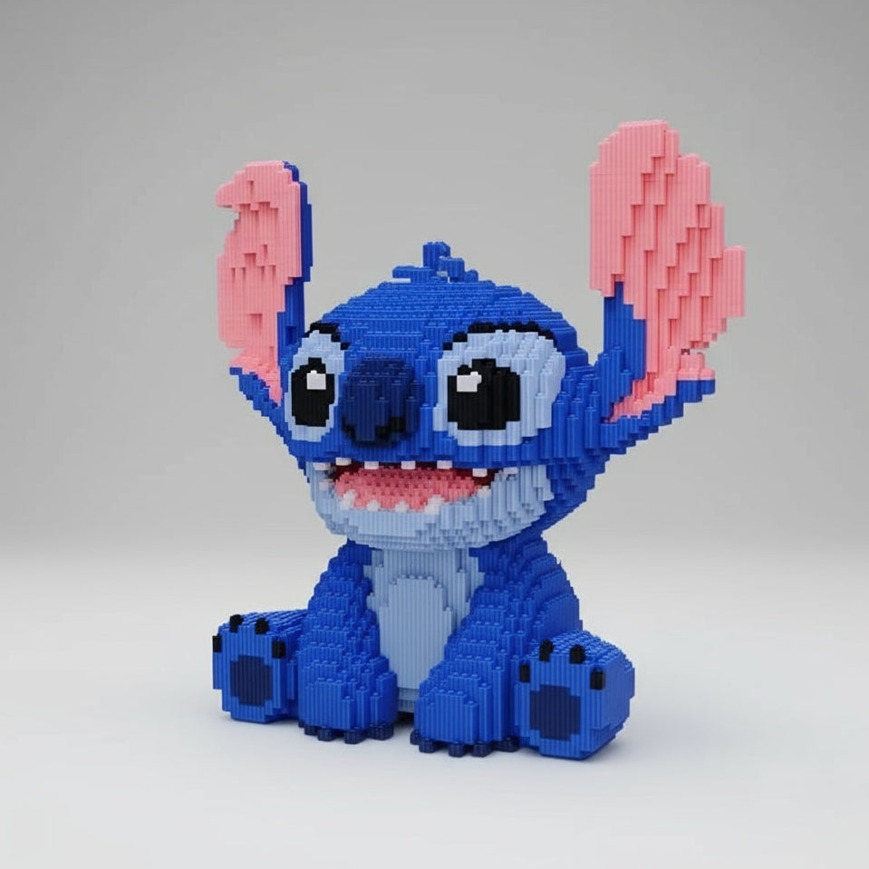 Seated Blue Creature Building Block Set, Approximately 6,000 Pieces