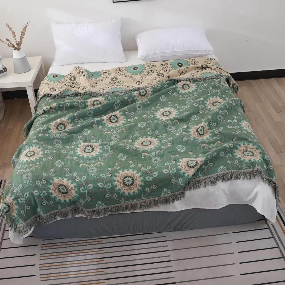 Umkehrbare Retro Mandala Wurfdecke für gemütliche Wohnkultur