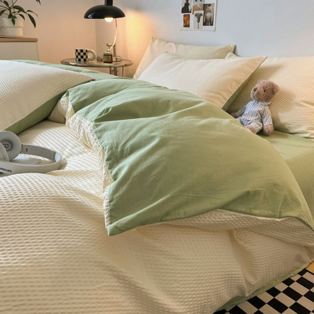 Ensemble de couette Beaumont ultra-doux en nid d'abeille - Parure de lit 3 pièces pour confort douillet