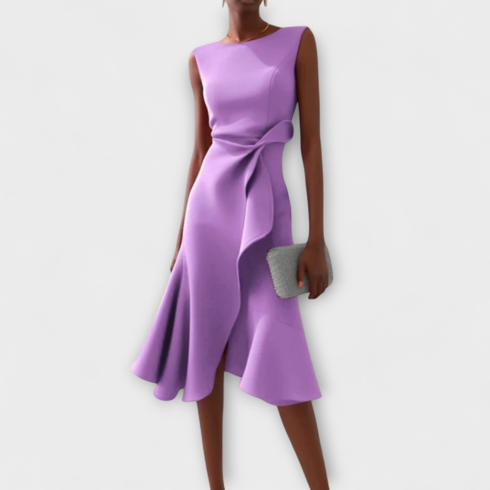 Sheila™ | Drapiertes Asymmetrisches Midi Kleid