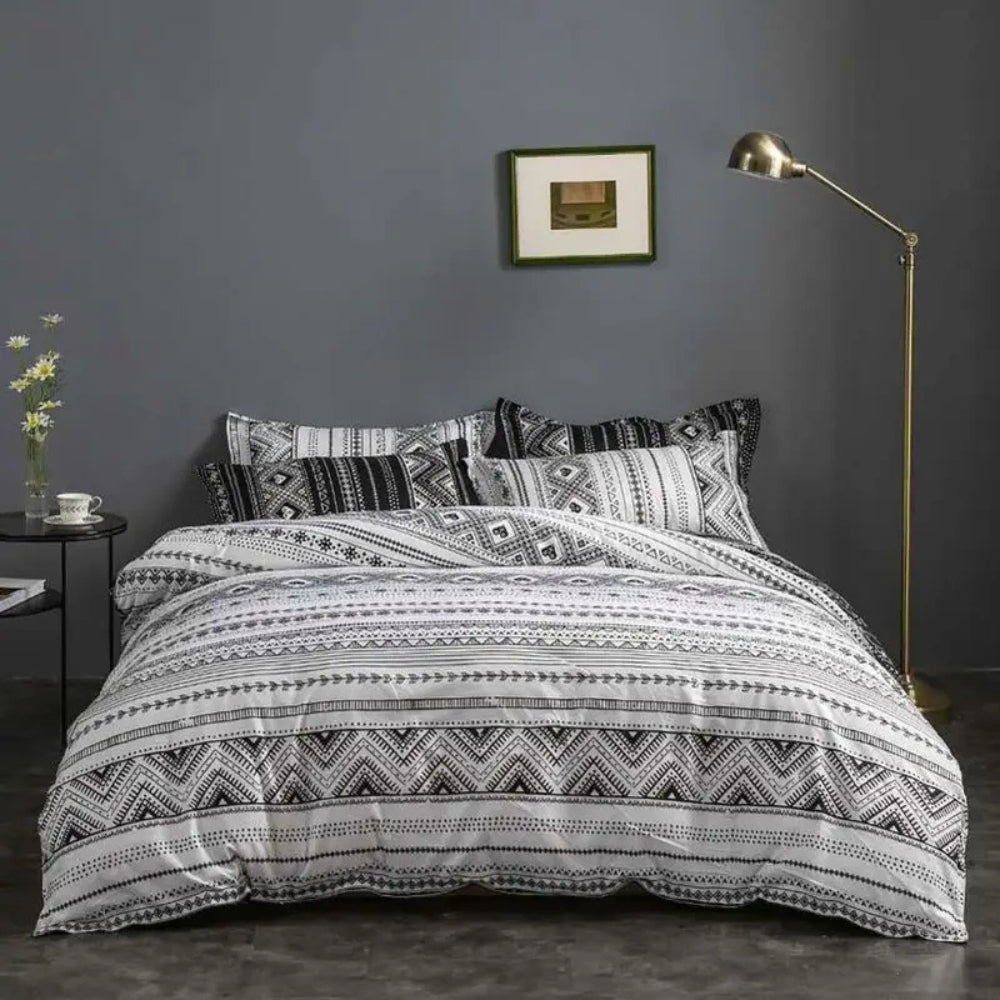 Modernes Boho-Bettwäsche-Set - Stilvolles Bettdecken-Set für gemütliche Schlafzimmerdekoration