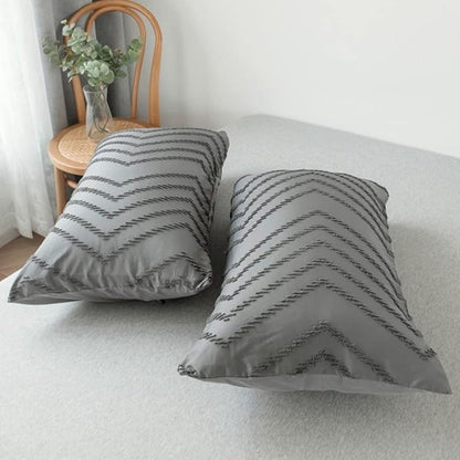 Chevron Pattern Plush Quilt Cover Set - 3 Piece Bedding Set