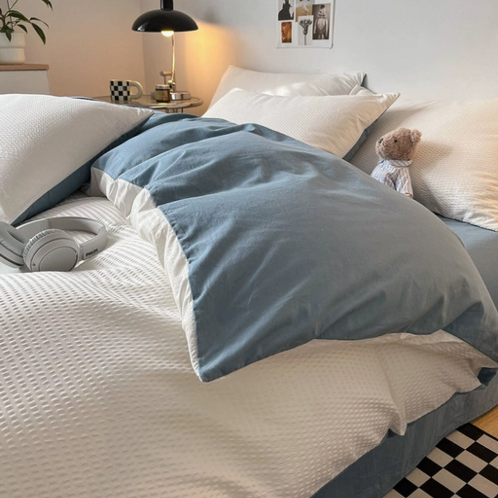 Ensemble de couette Beaumont ultra-doux en nid d'abeille - Parure de lit 3 pièces pour confort douillet