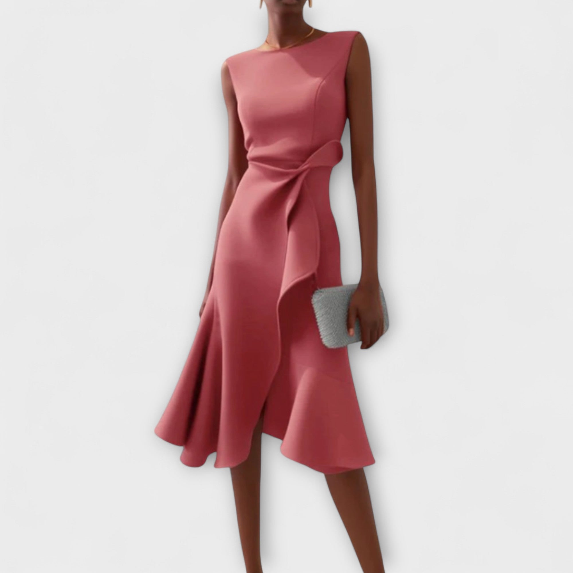 Sheila™ | Drapiertes Asymmetrisches Midi Kleid