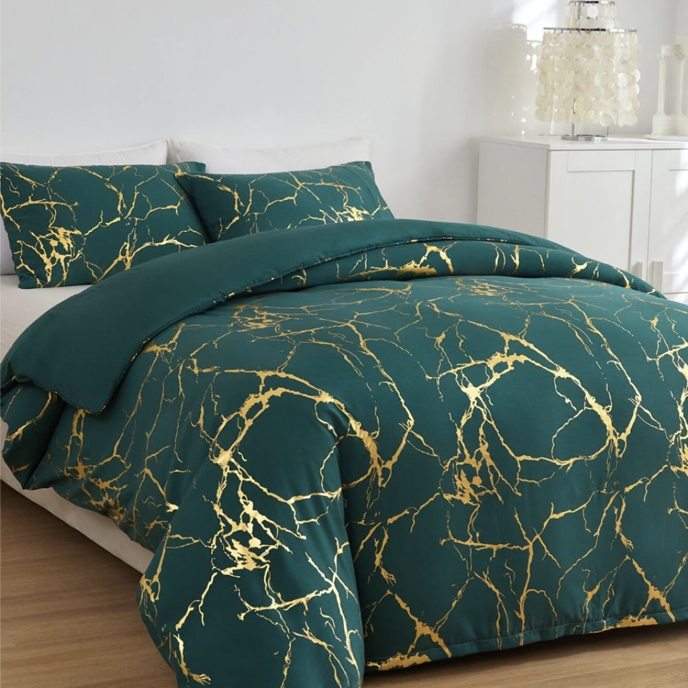 Luxuriöses Marmor-Duvetbezug-Set - Weiches Bettwäsche-Set für stilvolle Schlafzimmer