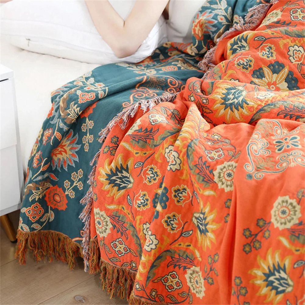 Cozy Marigold Reversible Throw Blanket for Home Decor & Comfort