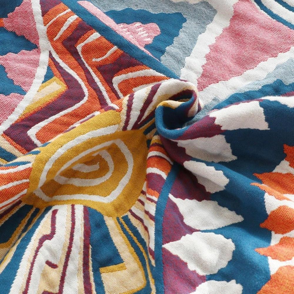 Soft Sunburst Cotton Throw Blanket for Cozy Home Decor