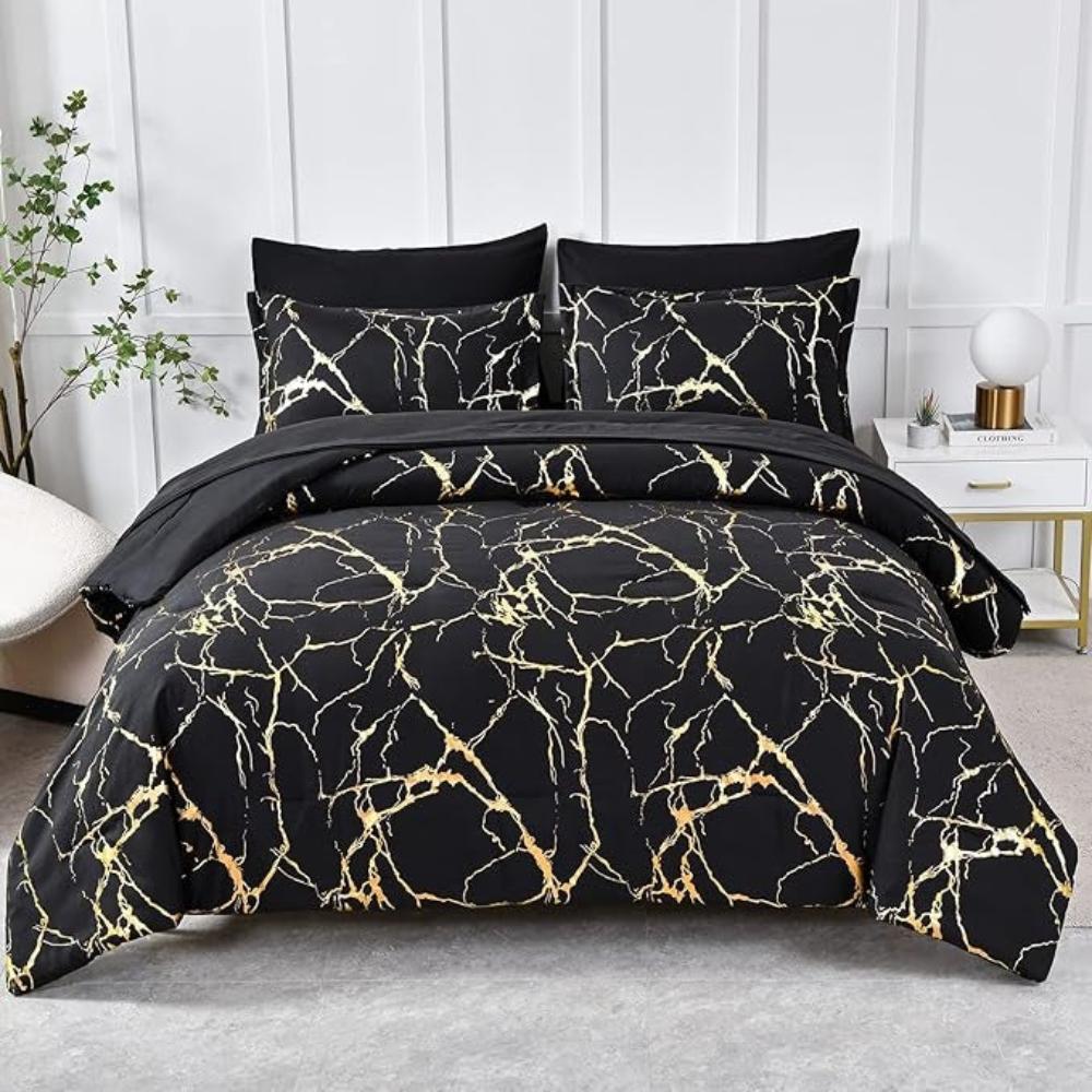 Luxuriöses Marmor-Duvetbezug-Set - Weiches Bettwäsche-Set für stilvolle Schlafzimmer