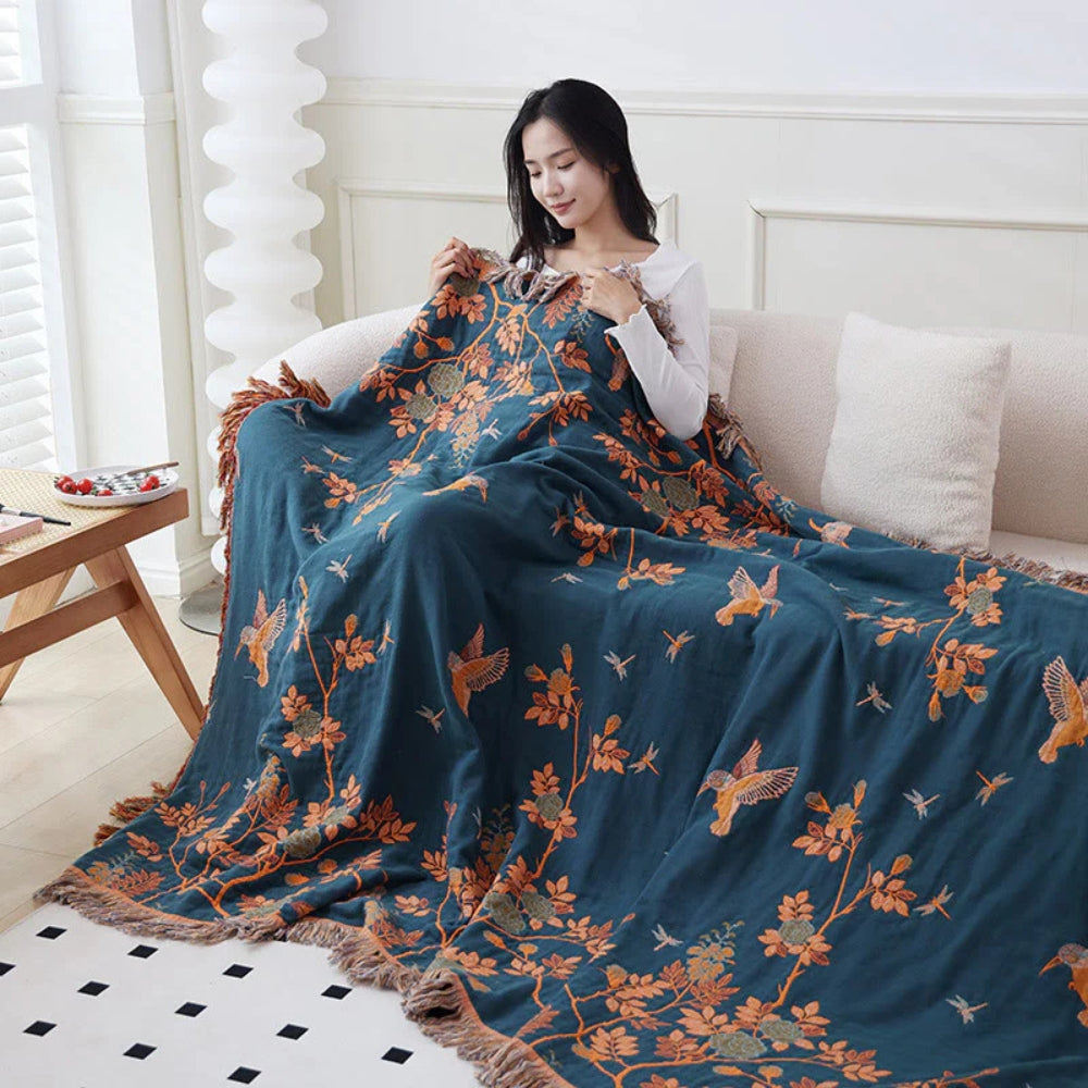 Luxury Multi-Layer Cotton Throw Blanket for Cozy Home Decor