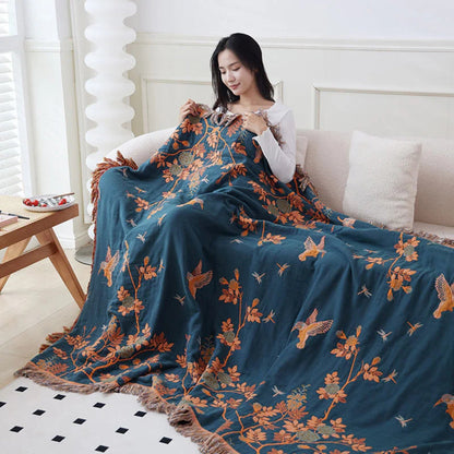 Luxury Multi-Layer Cotton Throw Blanket for Cozy Home Decor