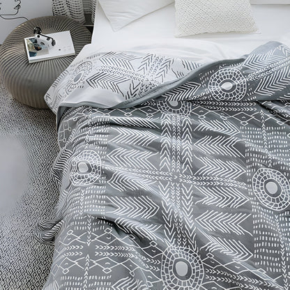 Reversible Minimalist Coverlet for Cozy Bedding - Zen Path Design