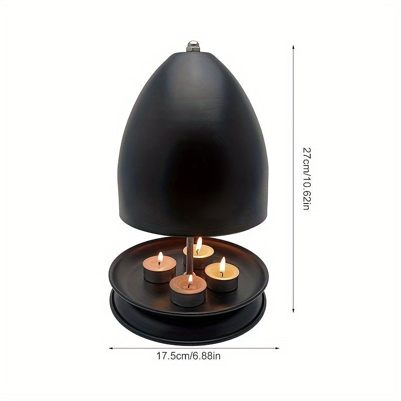 Schwarzes Teelicht-Kerzenwärmer-Kit mit Handwärmer & Halter - Flameless Heating für Zuhause & Garten
