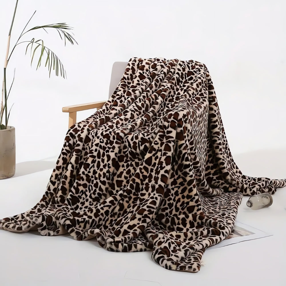 Cozy Leopard Print Throw Blanket for Home Decor and Warmth