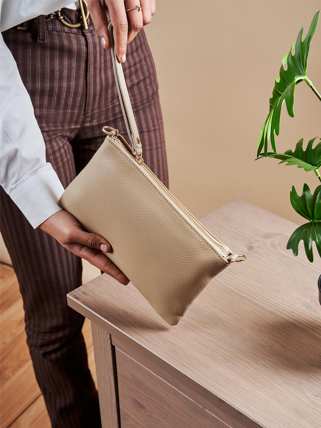 Eleganza Duo-Größe Leder-Clutch