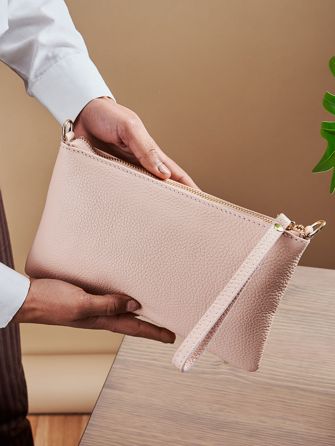 Eleganza Duo-Größe Leder-Clutch