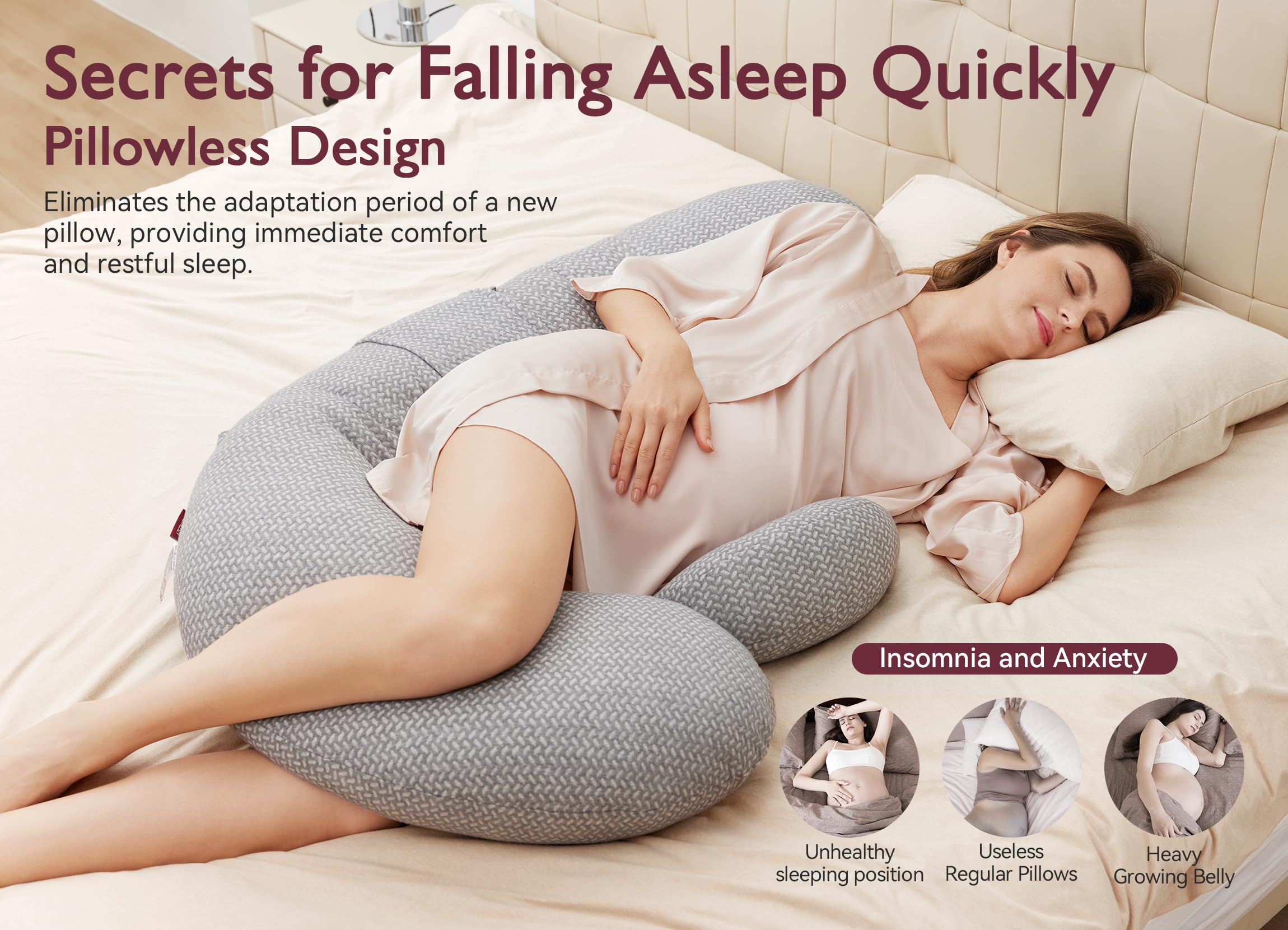 Adjustable Pregnancy Pillow with Wedge Cushion for Maternity Comfort and Support