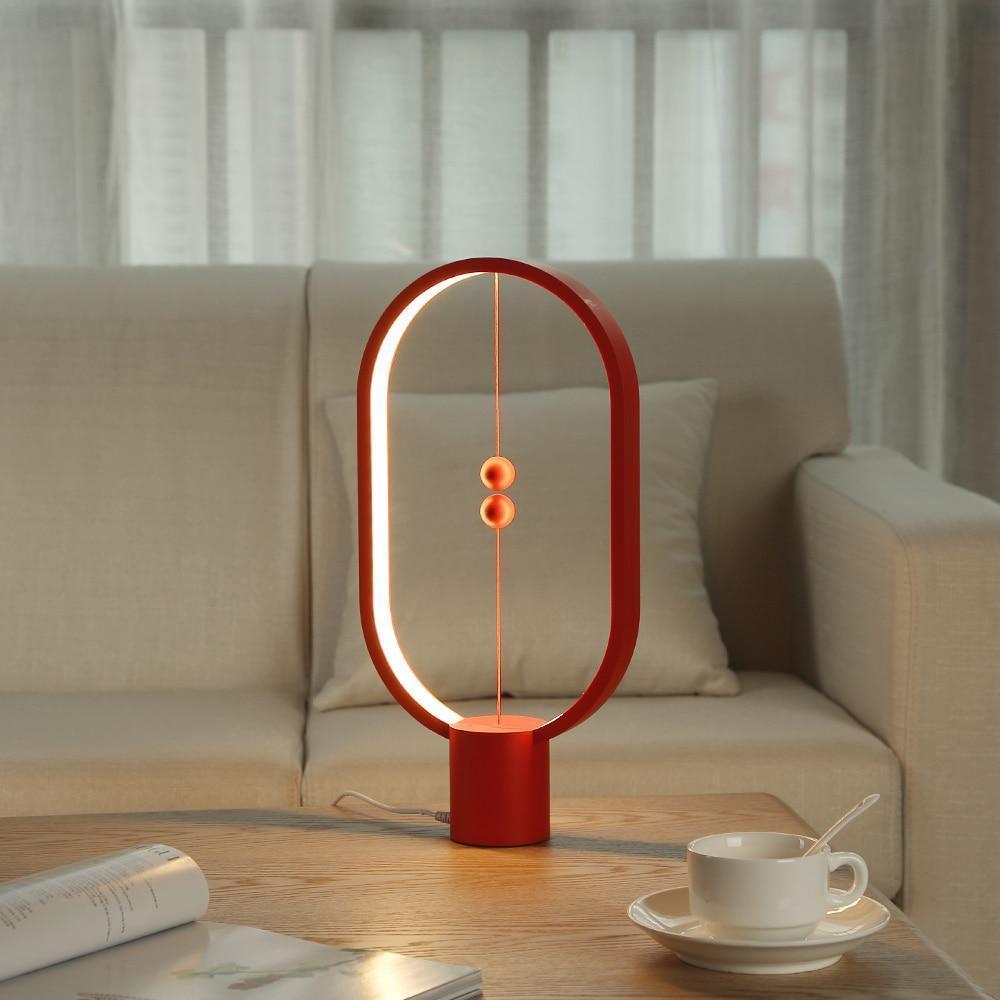Moderne Holz-LED-Tischlampe mit Touch-Steuerung & magnetischem Schalter