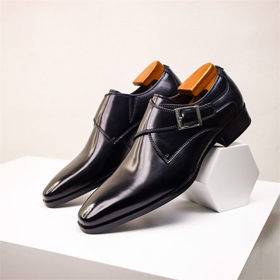 Valente | Herren Italienische Leder Monk Strap Schuhe