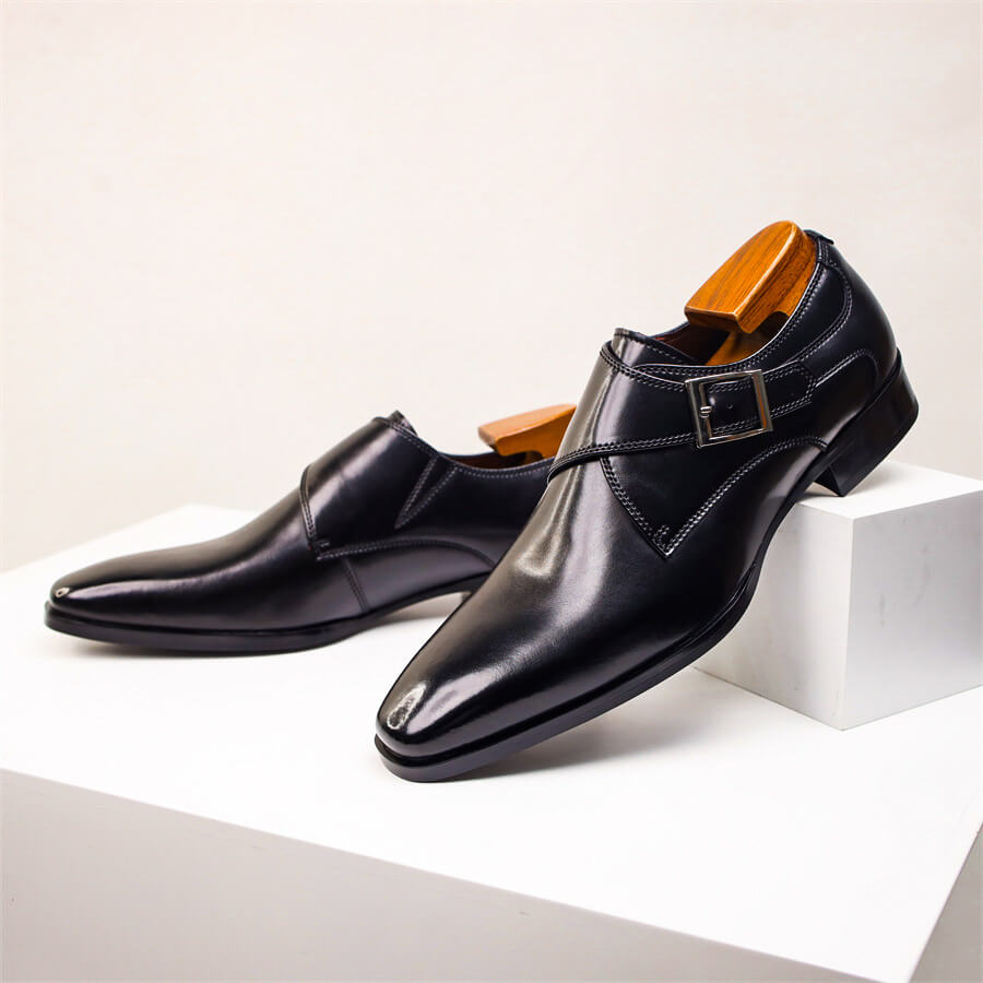 Valente | Herren Italienische Leder Monk Strap Schuhe