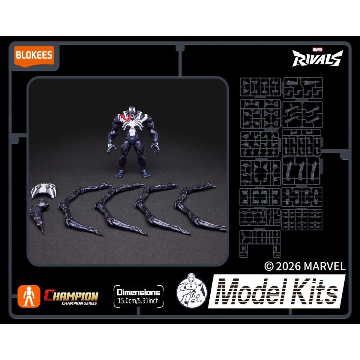 Marvel Rivals Venom beweglicher Modellbausatz - Blokees