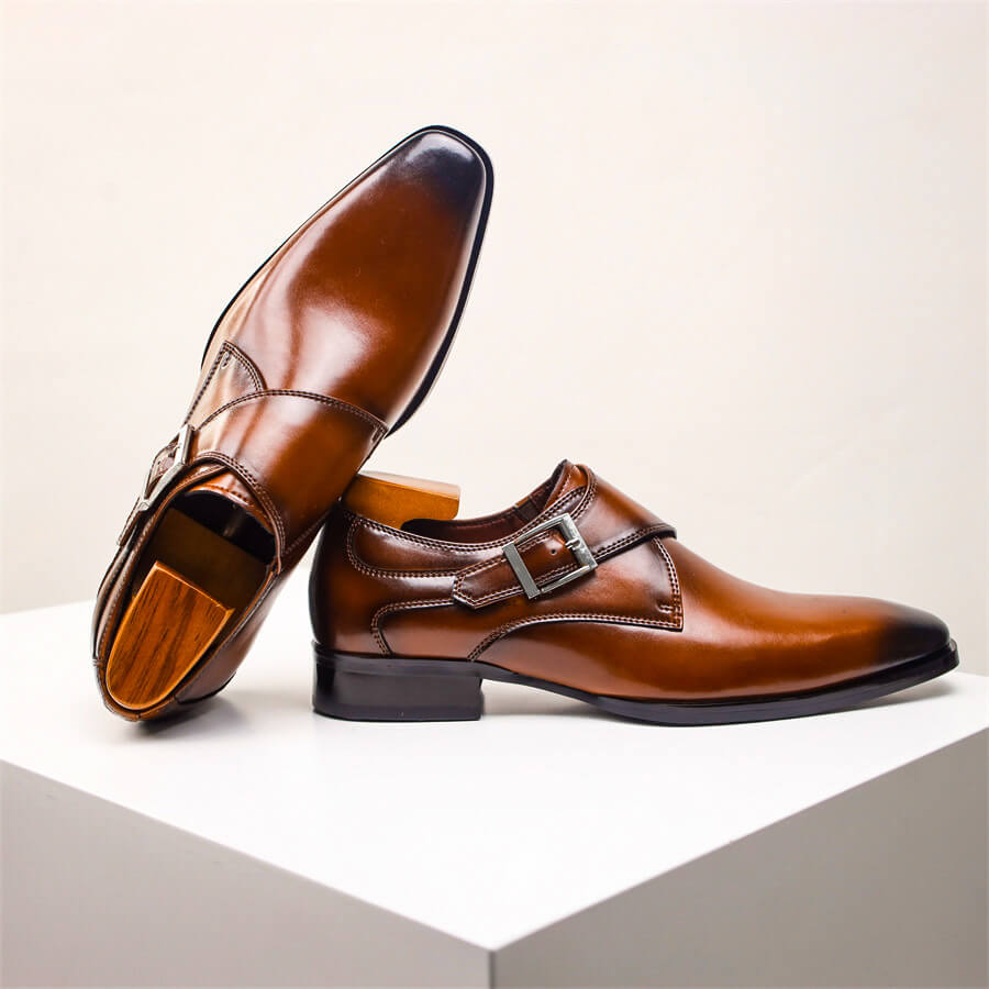 Valente | Herren Italienische Leder Monk Strap Schuhe