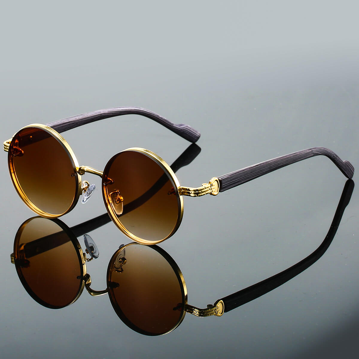 Torvane Herren Runde Metall Sonnenbrille