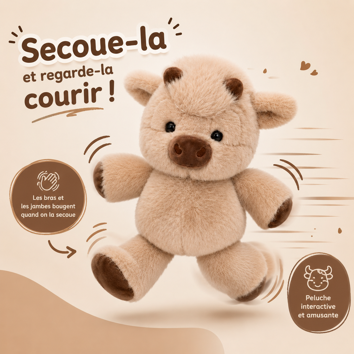 Running Cow Plush Toy
