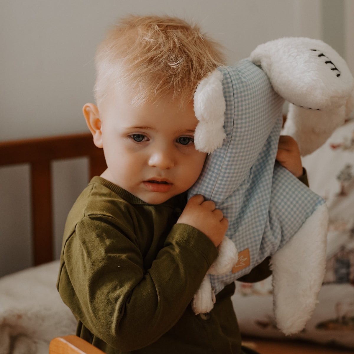 Personalised Sheep Soft Toy with Organic Cotton and Merino Wool